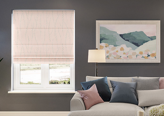 Willow Field, Pastel Pink - Twist&Fit Roman Blind - Image 3